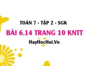 Bài 6.14 trang 10 Toán 7 Tập 2 Kết nối tri thức